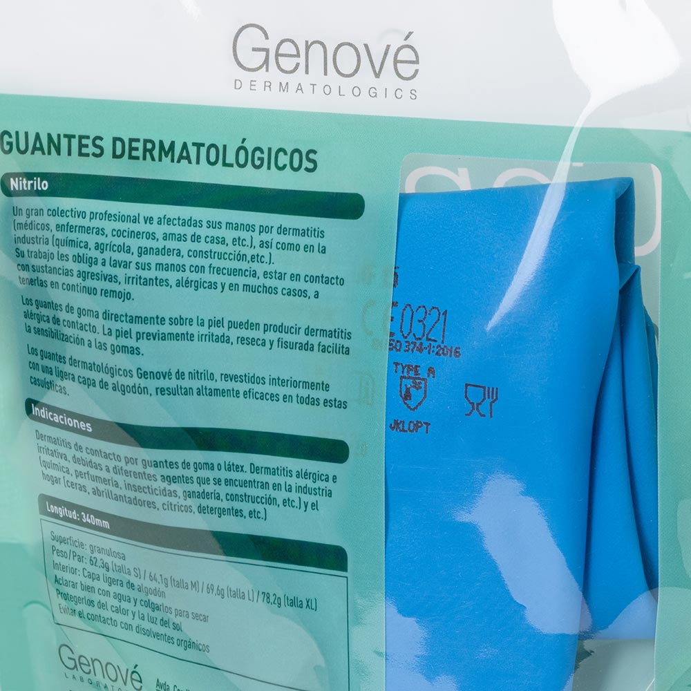 Genové guantes dermatológicos de algodón talla-s